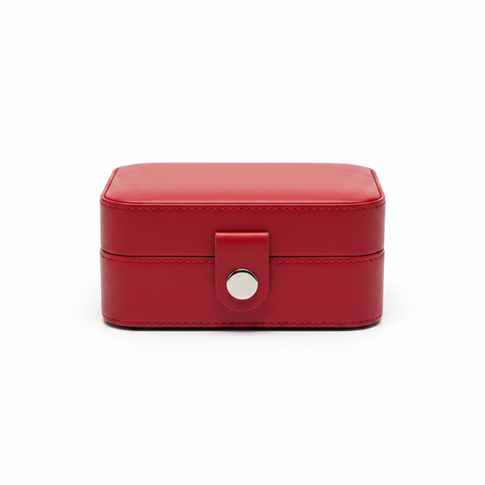 Red Mini Jewelry Box - White Background Closed